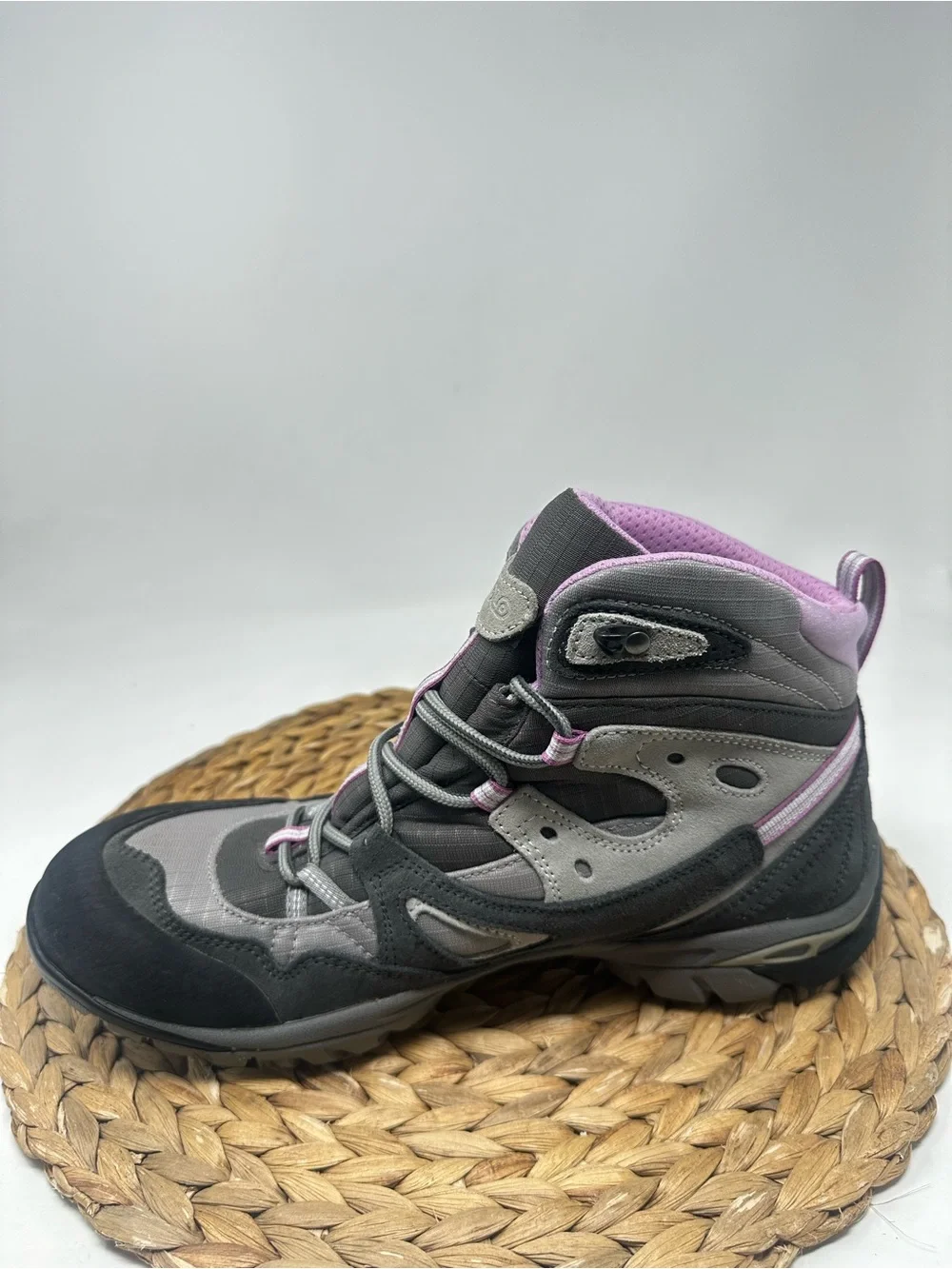 Asolo Athena Hiking Vibram Waterproof Boots Mid Gray Pink Size 11 Women's